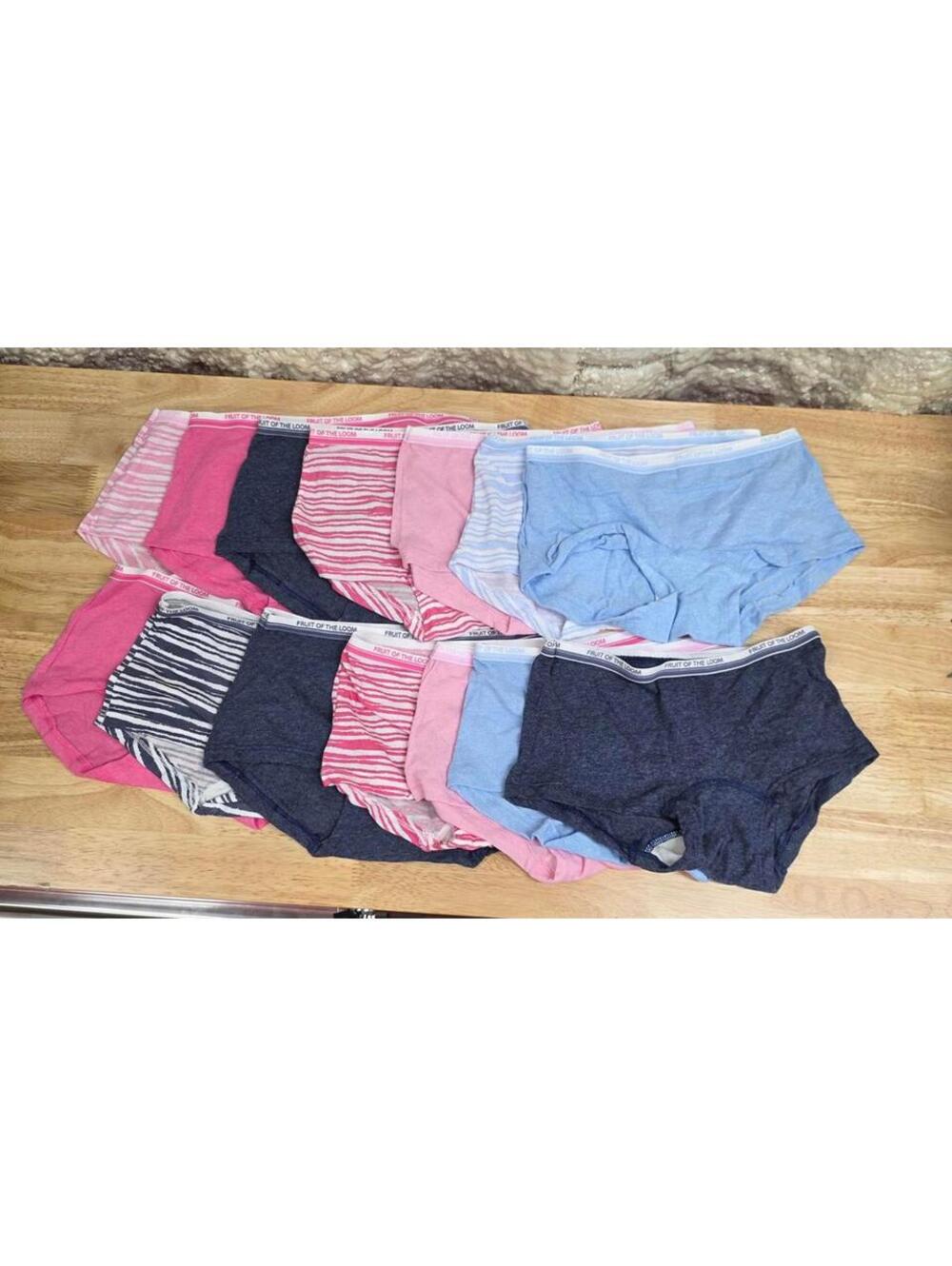 Fruit of the Loom Girls Big Cotton Boyshort Underwear 14 Pack Assorted Size 8